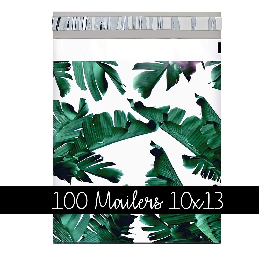 100 Count Banana Leaf Tropical 10 x13 Poly Mailers
